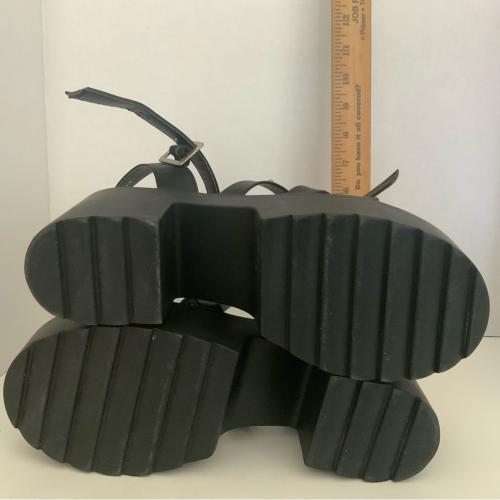 Black Studded Platform Sandals - Women - Picture 6 of 8